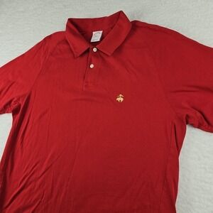 Vtg 100% Cotton Brooks Brothers 346 L Polo Shirt Performance Red Preppy Mens